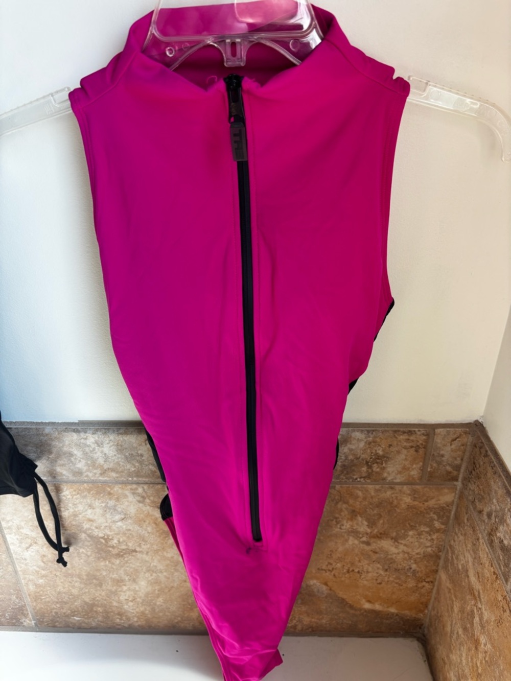 Women’s Hot Pink Zip-Front One-Piece Swimsuit